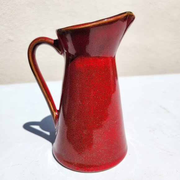 NEW Vintage Ceramic Pottery Beekman Home Abstract 5.5" Milk Pitcher Red Brown Co - Picture 8 of 15